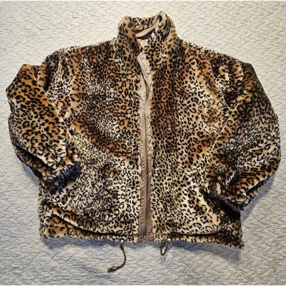Reversible Coat Gold Faux Leopard Print Unbranded Womens  No Size Tag 3X - 4X - Picture 6 of 12